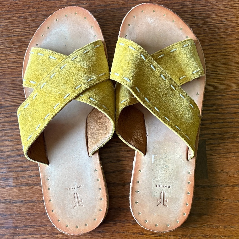 FRYE size 7 Yellow Suede Women's Sandals